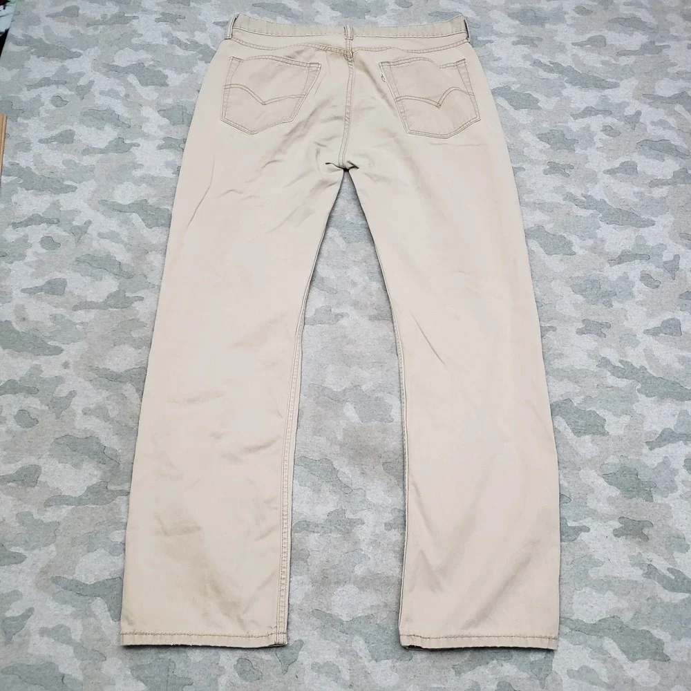 Levis Pants Mens 33x31 Tan Straight Leg Pockets‎